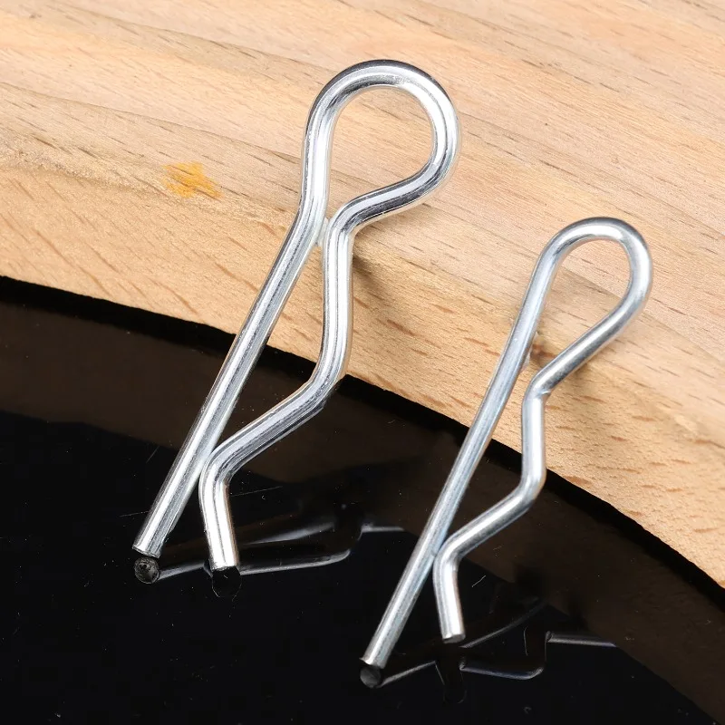 200/100x 스틸 R 타입 코터 핀 클립 재사용 가능 헤비 듀티 스프링 고정 와이어 헤어핀 자동차 패스너 하드웨어 분류 키트