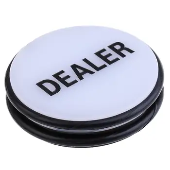 Pulsante del grande rivenditore bianco/nero fronte-retro per accessorio di gioco da poker 2,99 x 0,78 pollici