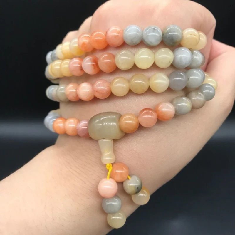 Xinjiang Jinsi Jade Cinnabar Jade Jade Bracelet Bracelet Female Ice-like Pumpkin Jade Bracelet Jade Female Summer Girlfriends He