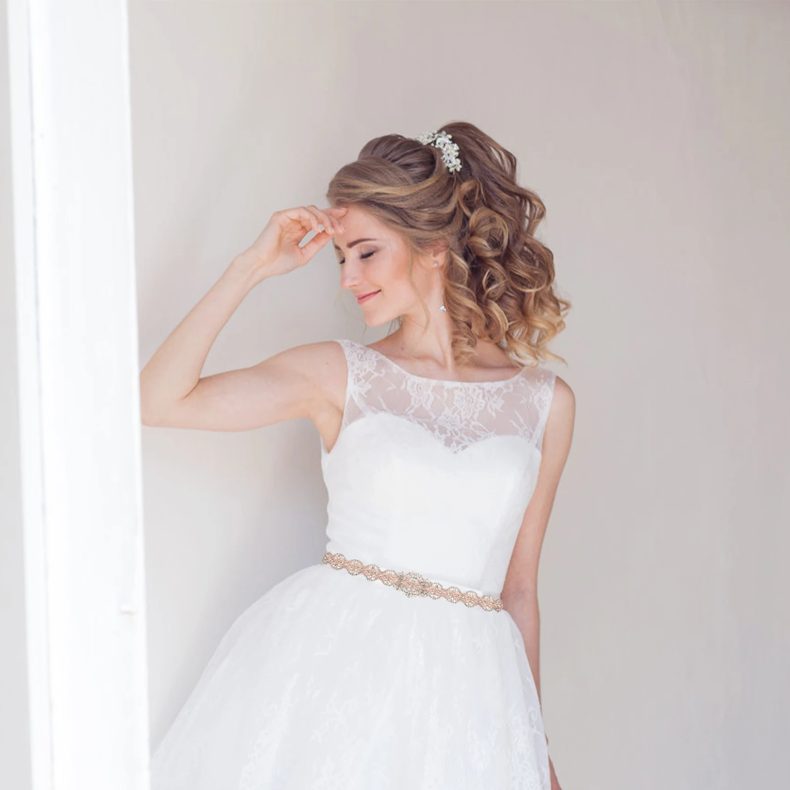 

Crystal Waist Belt Wedding Bridal Accessory Dress Decoration Sash Ribbon Gorgeous Chic Style Fine Workmanship Rhinestone