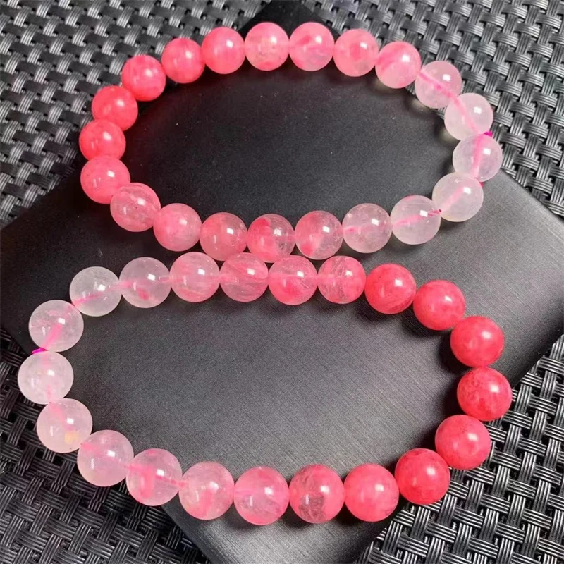 9.5MM Natural Rain Of Cherry Blossom Quartz Bracelet Gemstone Crystal Reiki Healing Gemstone Fengshui Jewelry Gift 1PCS