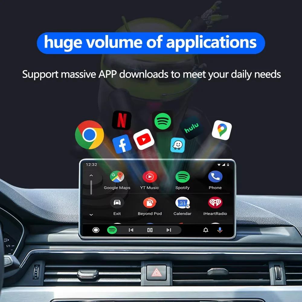 SKILLDRIVE 2026 3in1 Wireless CarPlay Adapter Android Auto Convertion Box Wireless Apple Carplay Built-in Netflix YouTube view 5