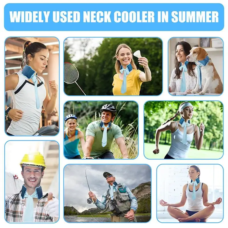 35x9cm Reusable Cooling Ice Scarf – Summer Neck Wrap & Pet Cooler, Hydrating Polymer Core,Chill Activated for Sports&Heat Relief