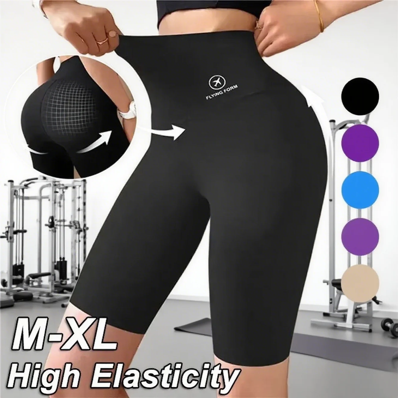 

M-XL pantalones cortos deportivos para mujer, nuevos pantalones cortos para ciclismo, trotar, Fitness, cintura alta, Pues cortos
