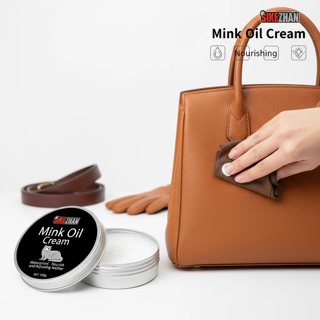 Mink Oil Leather Bag Care Cream – Natural Leather Conditioner & Polish, Restore Shine, Waterproof & Protect Handbags, Purses