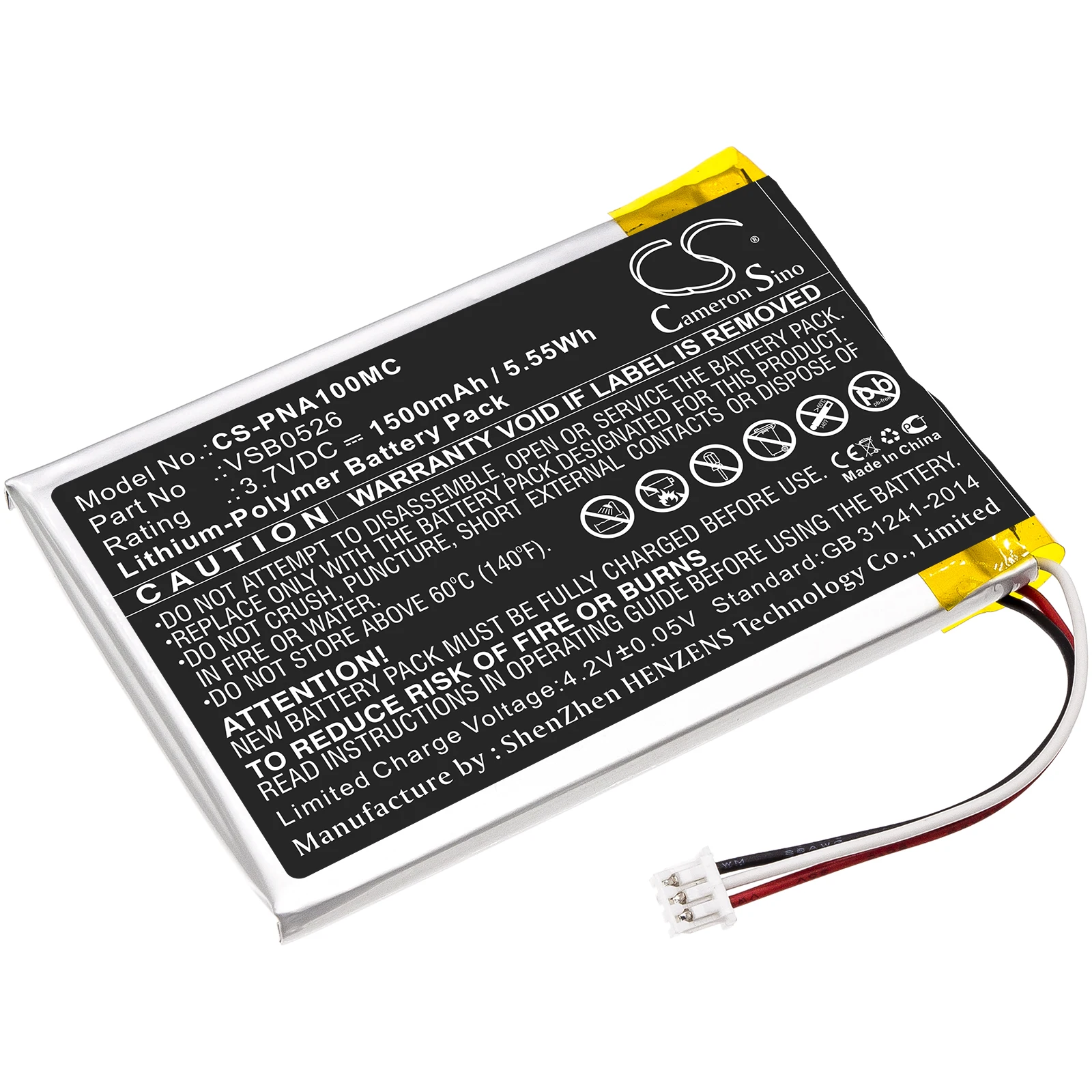 

Li-Polymer Camera Battery for Panasonic, 3.7V, 1500mAh, Compatible Models: HX-A100, HX-A100-H