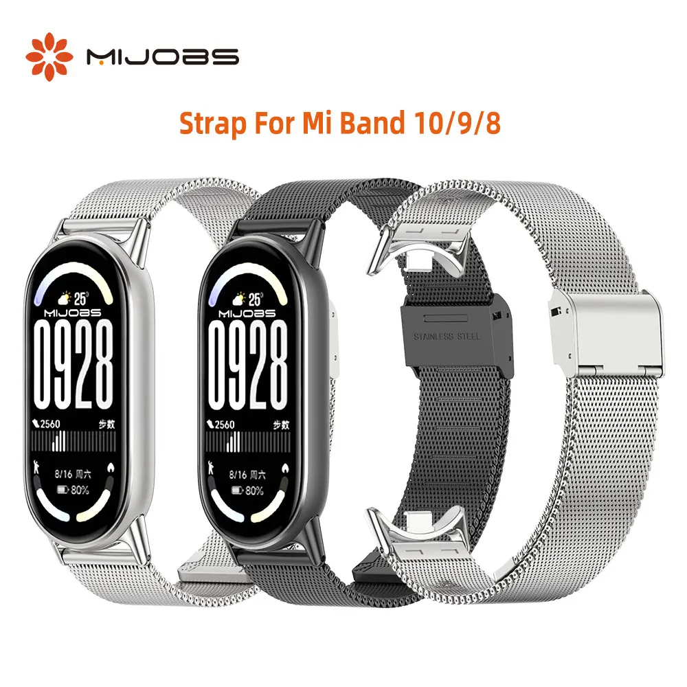 ل Mi Band 10 حزام ل Mi Band 10 9 8 NFC النسخة العالمية معصمه ل Mi Band 9 حزام (استيك) ساعة ل Mi Band 8 الأشرطة المعدنية