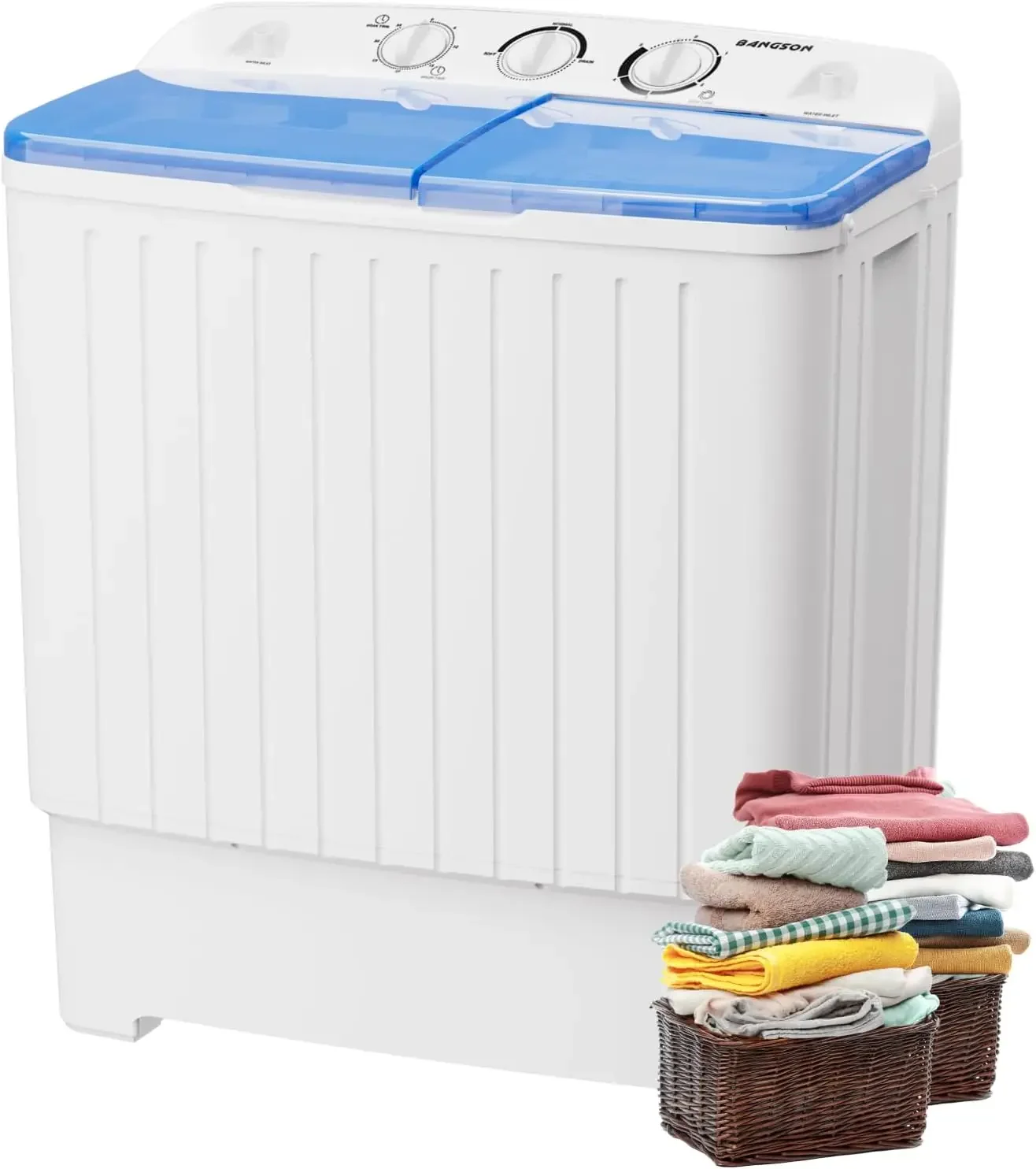 Portable Washing Machine Mini Twin Tub Washer and Dryer Combo with 17.6 lbs Large Capacity Portable Washer for Apartment Dorm