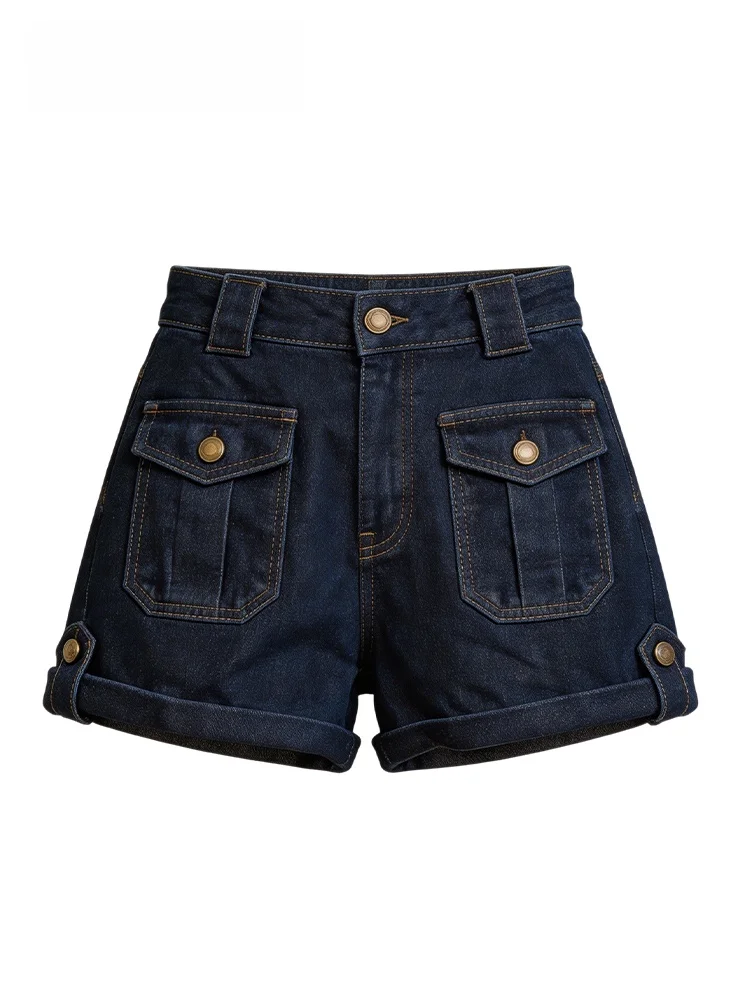 

High Waist Wide Leg Denim Shorts Women's Spring Summer New Style Pear Shape Body Short Pants Cara CLUB Casual High Waist Jeans