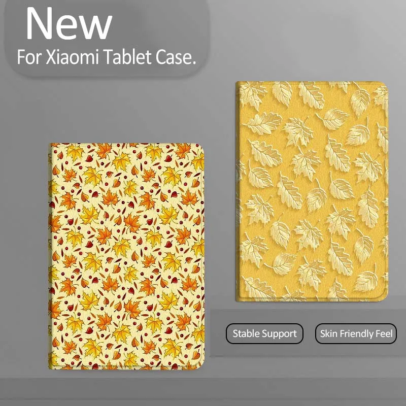 

Yellow Oak Leaf Pattern Gift Tablet Case For Xiaomi Redmi Mini Pad SE K 2 4 5 6 7 8 2023 2025 11 8.8 11.2 10.1 Pro