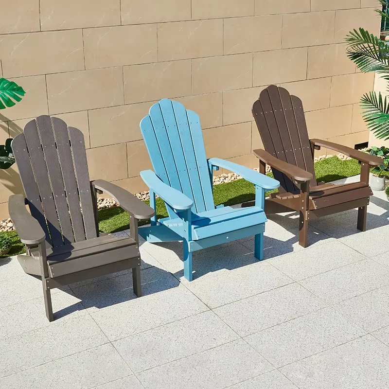 Silla y Mesa Plegables de Plástico para Exteriores, Silla para Fogatas, Fácil Mantenimiento, Silla de Jardín de Madera y Plástico Negra/Azul