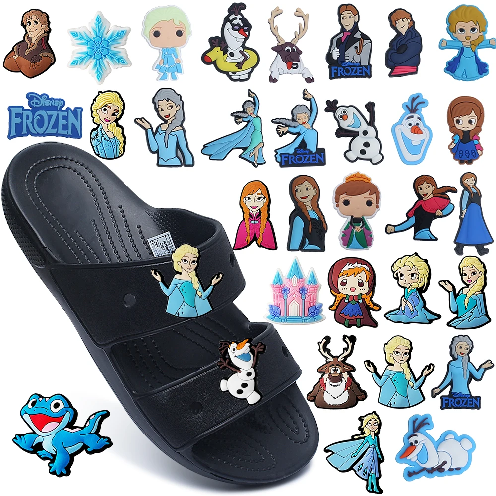 MINISO-Sandalias de PVC de Frozen para niños, accesorios de zapatos decorados para ajustar hebilla, dijes de cocodrilo, regalos para niños, 1 piezas