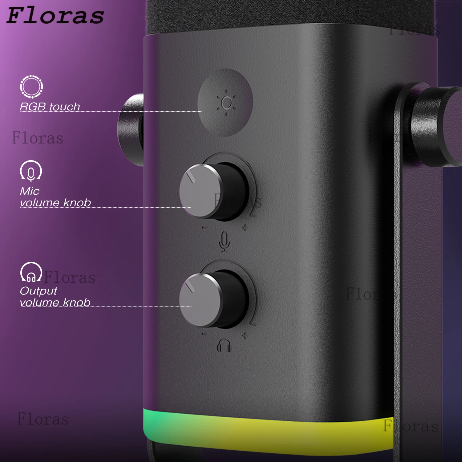 USB/XLR Dynamic Microphone with Touch Mute Button,Headphone jack,I/O Controls,for PC PS5/4 mixer,Gaming MIC Ampligame AM8