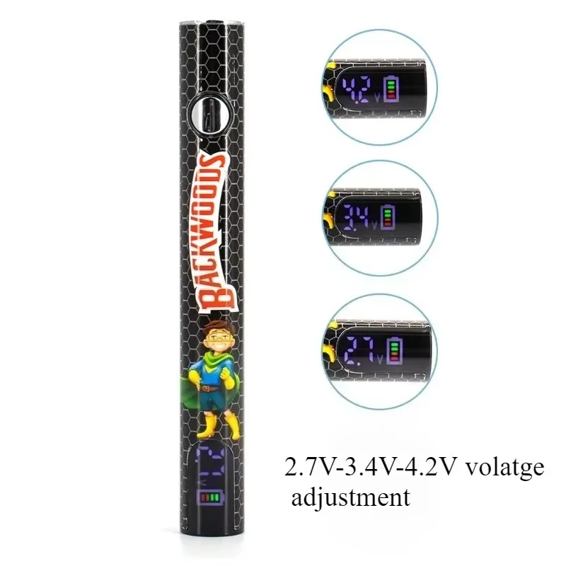 2 قطعة/الوحدة Backwoods 1100mah 510 الذكية البطارية نفطة أطقم الجهد المتغير Vape أقلام شاشة USB-C شحن لخراطيش عربات #3