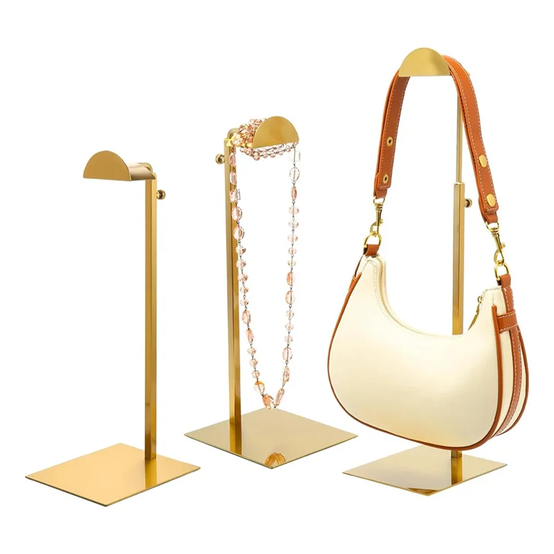 

AT51-Purse Display Stands Purse Stands For Display Bag Display Stand Holder Handbag Display Stand Gold