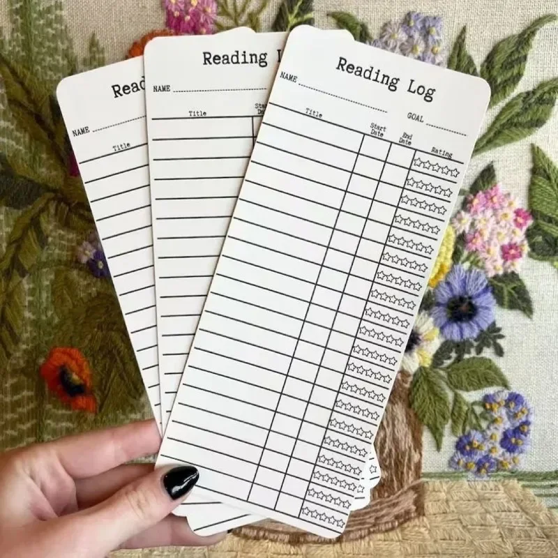 Marcapáginas de lista de lectura de 20 piezas, marcapáginas en blanco DIY, tarjetas de biblioteca Personal, marcapáginas de registro de lectura, regalo perfecto para amantes de la lectura