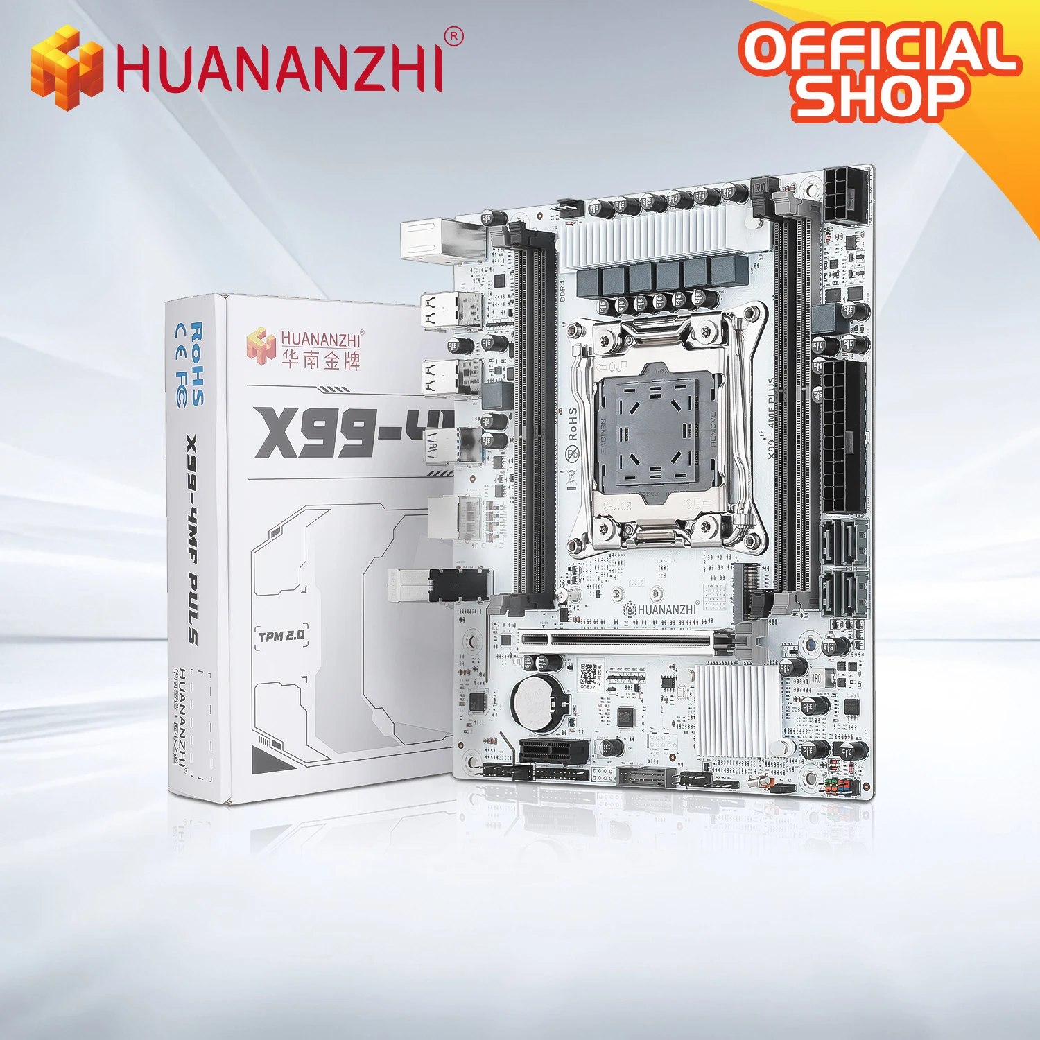 HUANANZHI X99 4MF plus LGA 2011-3 Xeon Motherboard DDR4 Memory Support NVMe SATA for Gaming And Business Use with TPM2.0