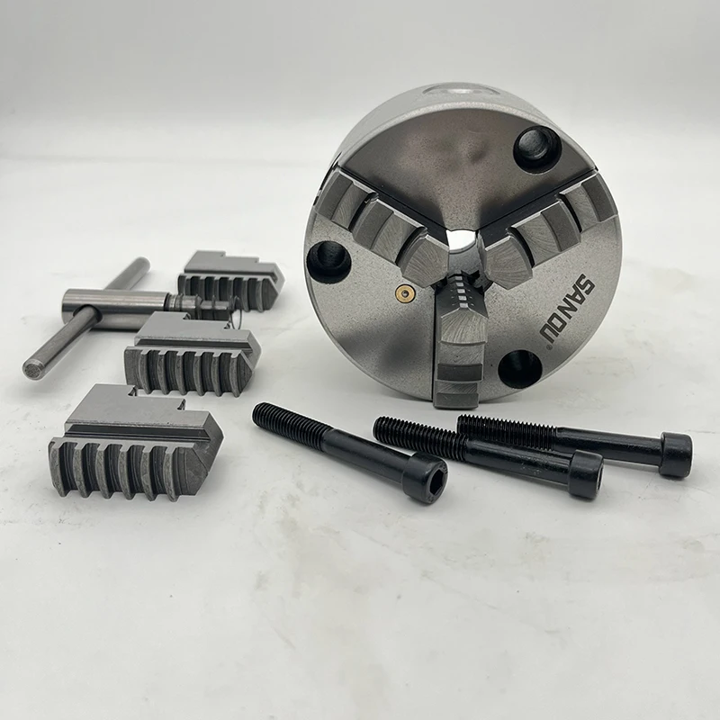 Mini Lathe Chuck 80mm Front Mount 3 Hole Sanou 3 Jaw Chuck K11-80 Self-centering Lathe Chuck Manual Chuck For Mini Lathe