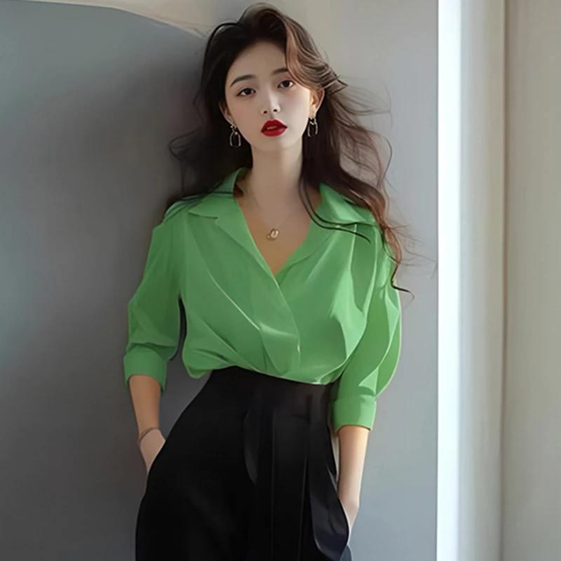

French Light Luxury Long-sleeved Shirt High-end Design Sense Niche Spring and Autumn Unique Chic Loose and Beautiful Top