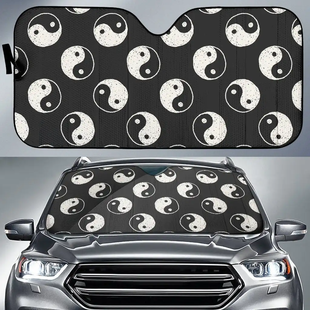 

Yin Yang Black Pattern Print Auto Sun Shade Car Windshield Window Cover Sunshade