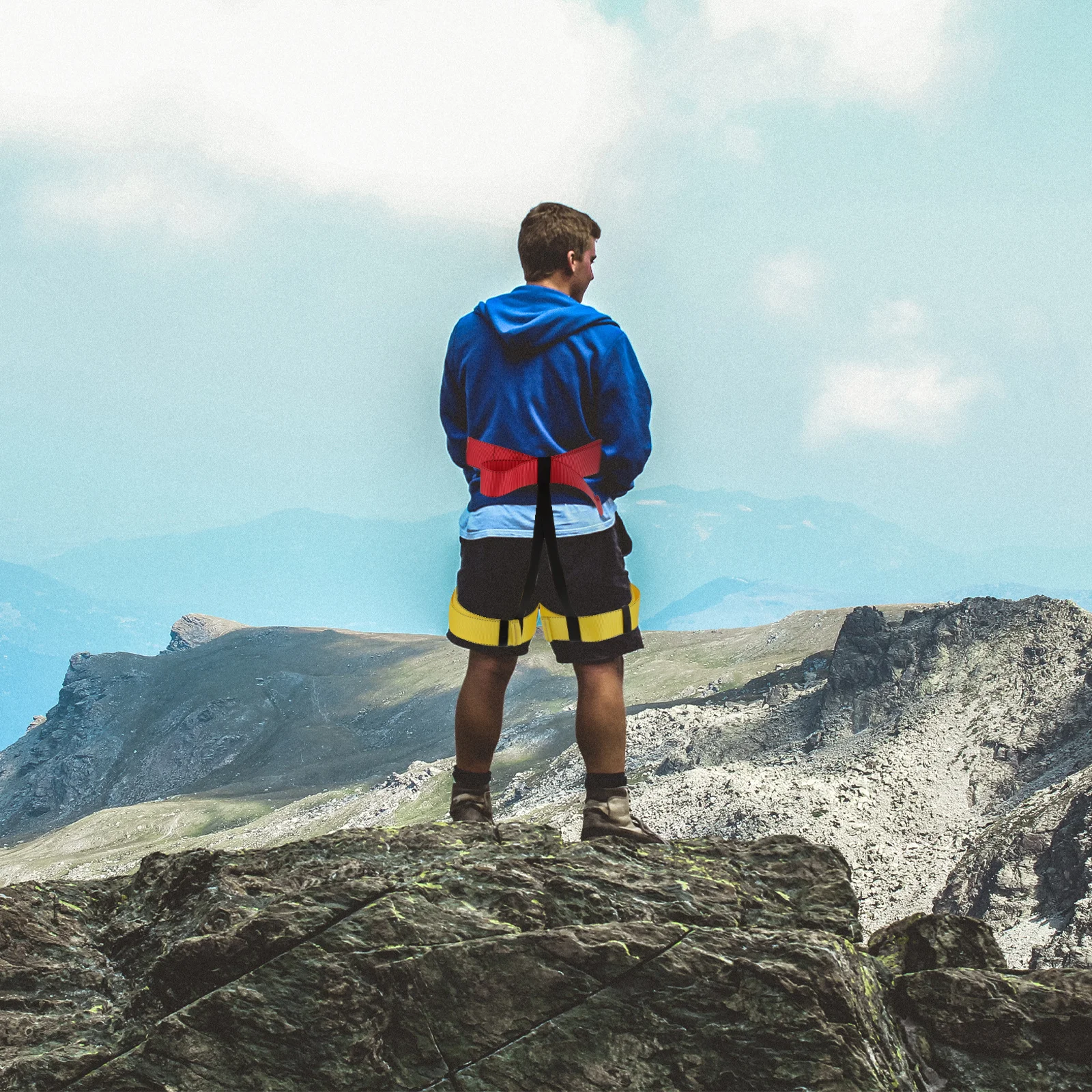 

Half Body Climbing Harness High Strength Polyester Safety Belt Reinforced Stitching Comfortable Cushion for Outdoor Rocks