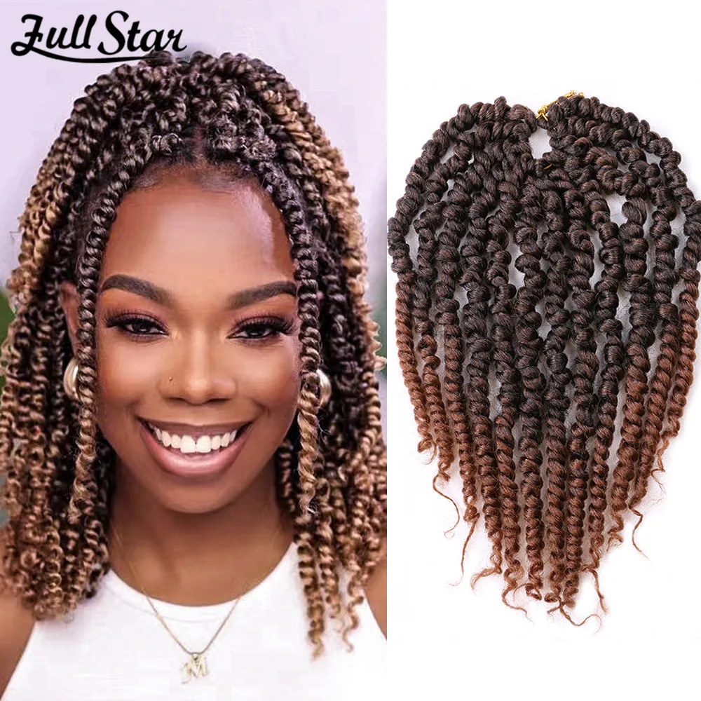 Full Star Short Passion Twist Hair Pre Twisted Passion Twist Crochet Hair Extensions For Women Crochet Passion Twist Pre Looped