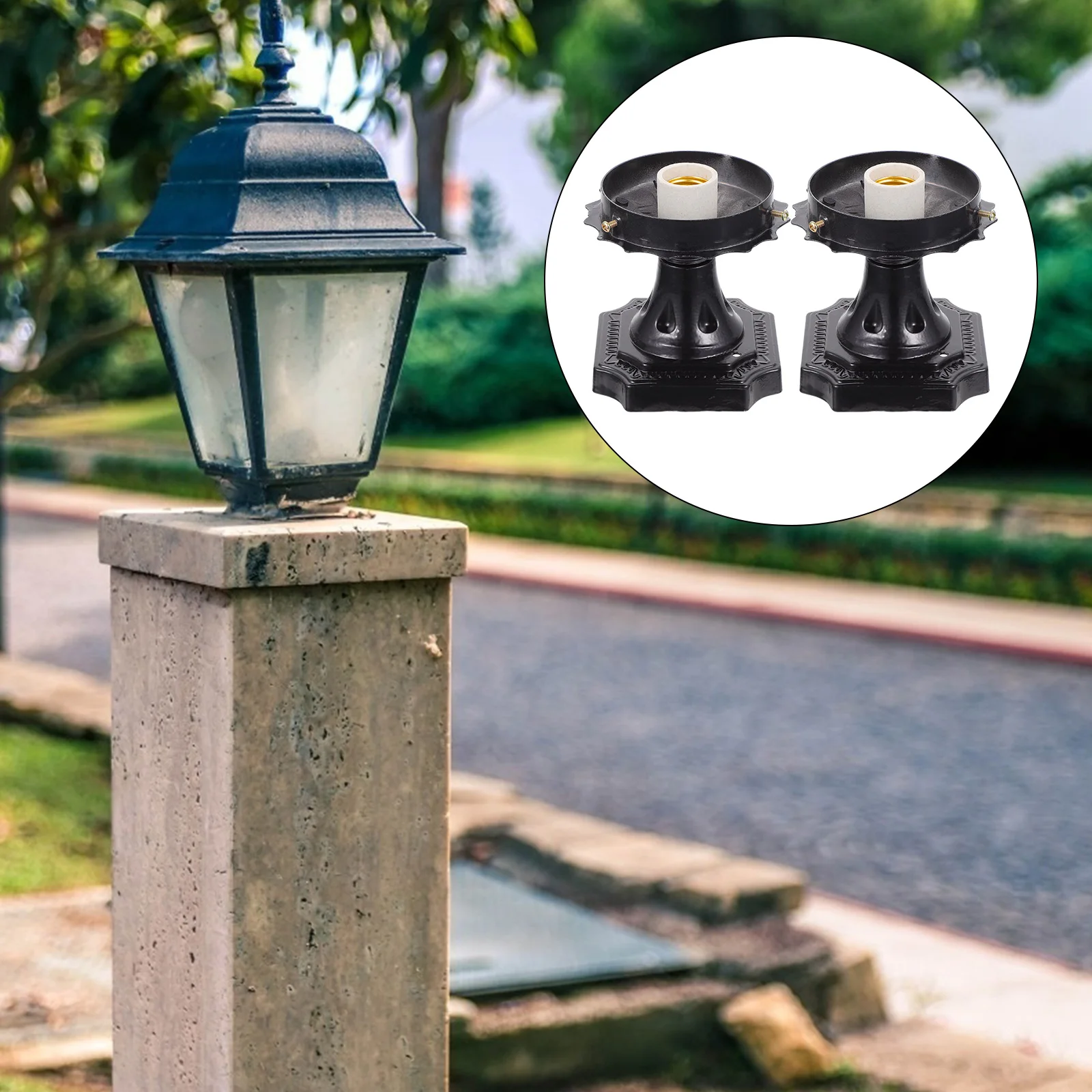 

2 Pcs Light Holder Fence Post Socket Aluminum E27 Screw Lamp Holder Pillar Bulb Adapter Outdoor Garden Lighting Project