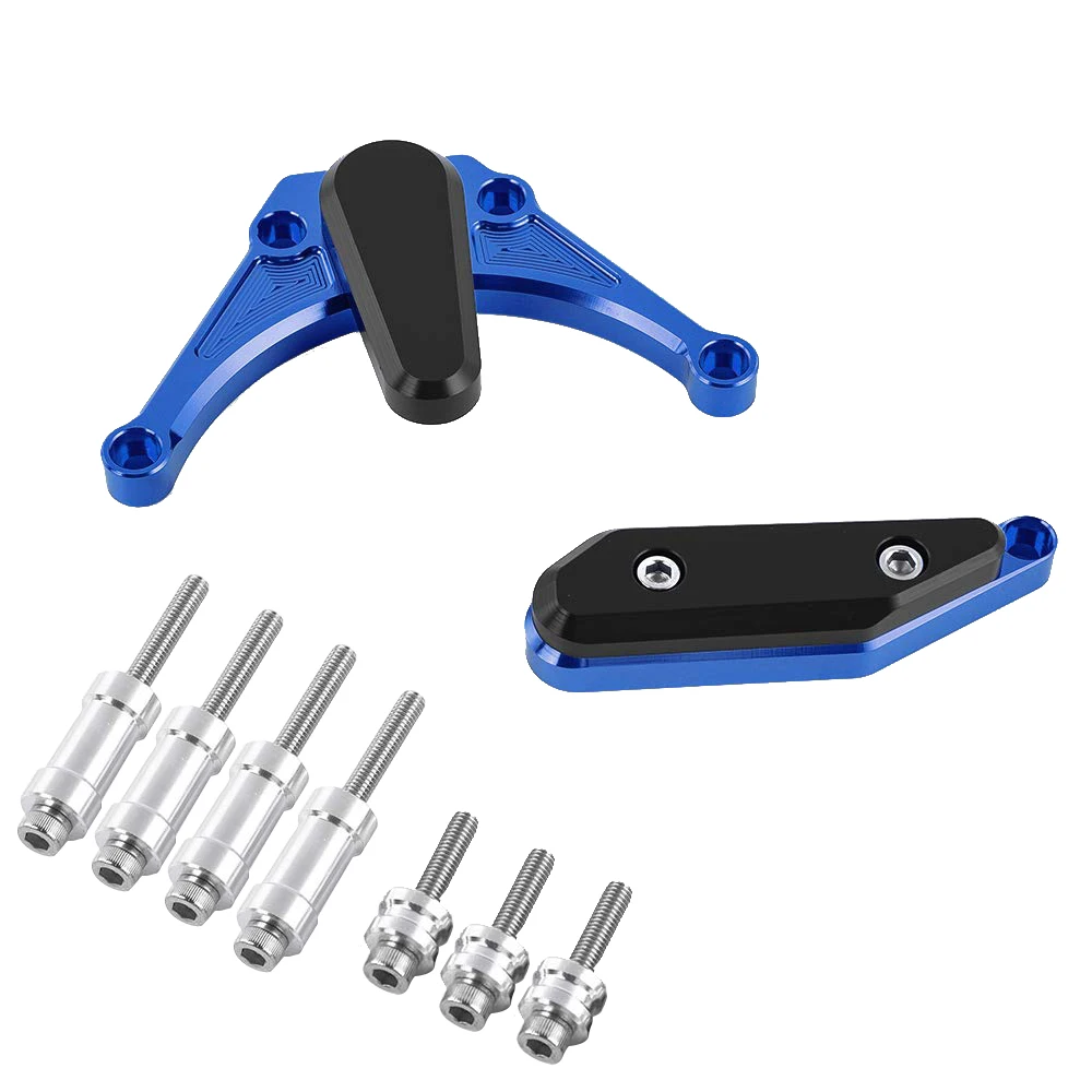 Motorcycle Left & Right Clutch Engine Stator Crash Pad Slider Protector for Yamaha YZF R1 YZF-1000 2009-2014 (Blue)