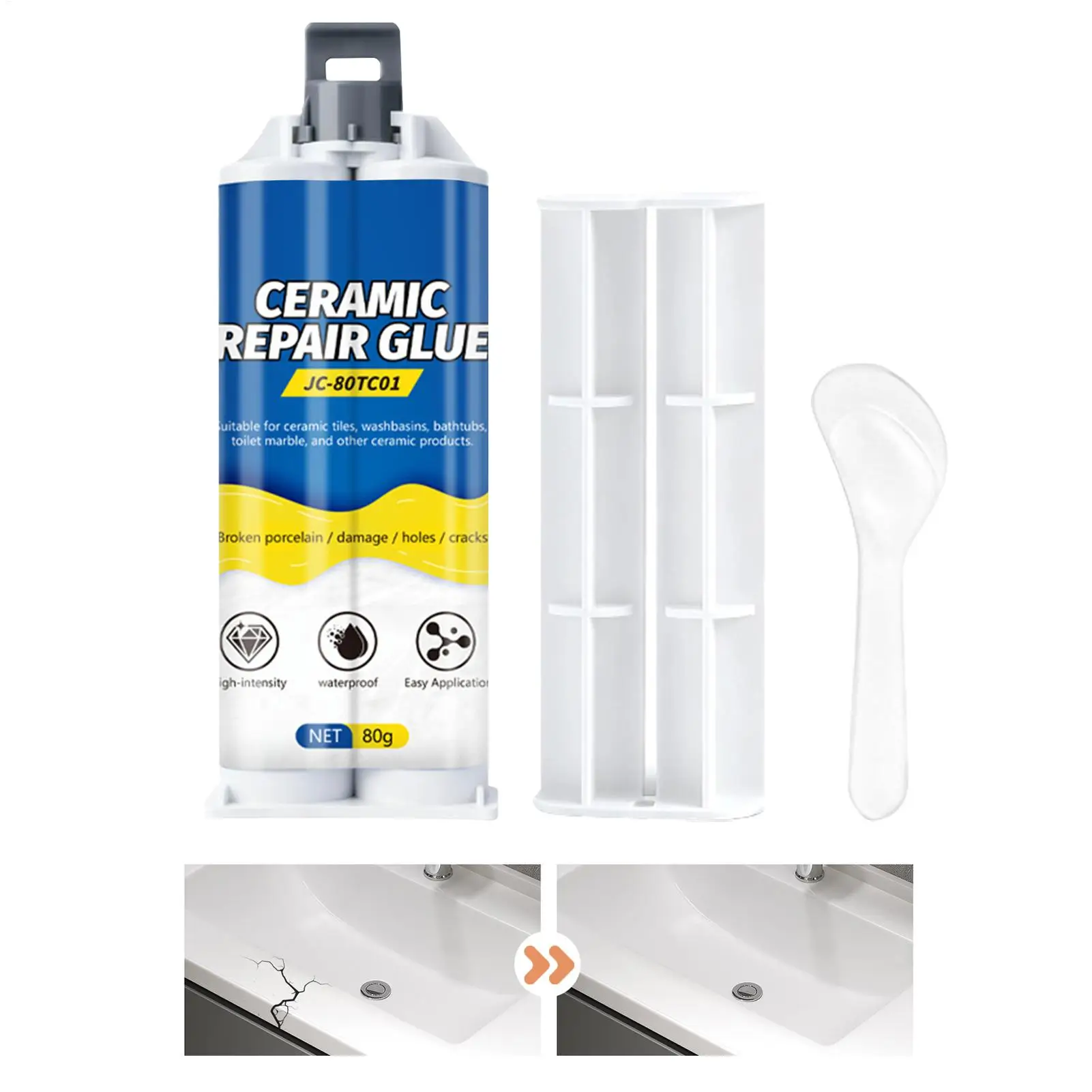 Countertop Repair Kit Strong Waterproof Quick-Drying Agent Glue Tub Repair Kit for Wall Bathtub Bathroom Floor Countertop Sink