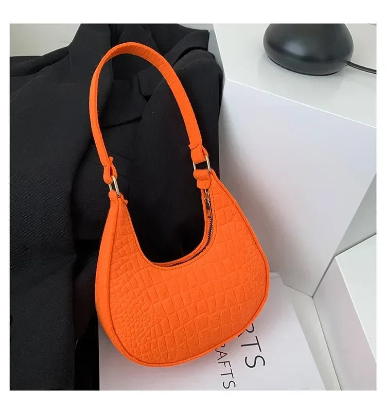 Fashion Women Underarm Shoulder Bags Half Moon Armpit Ladies Black And White Handbags Brand Designer Trend Purse 2024 purses