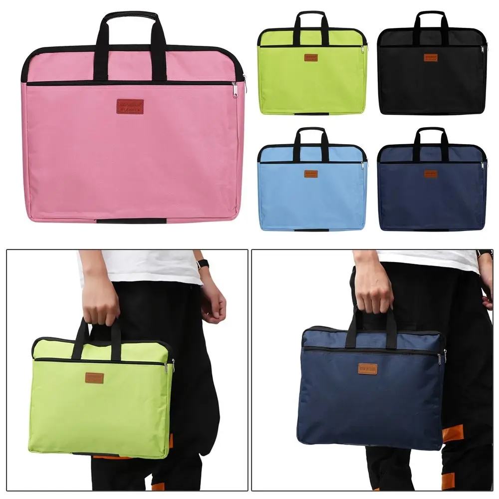 

Canvas Zipper Waterproof A4 Size Durable Handbag Files Bag File Folder Double Layers