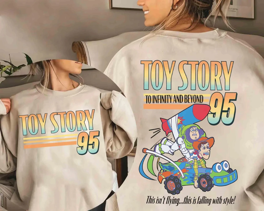 

Двусторонняя толстовка с капюшоном Disney Pixar в честь 30-летия, свитшот с круглым вырезом и изображением Базза Лайтера и Вудди из «Истории игрушек»