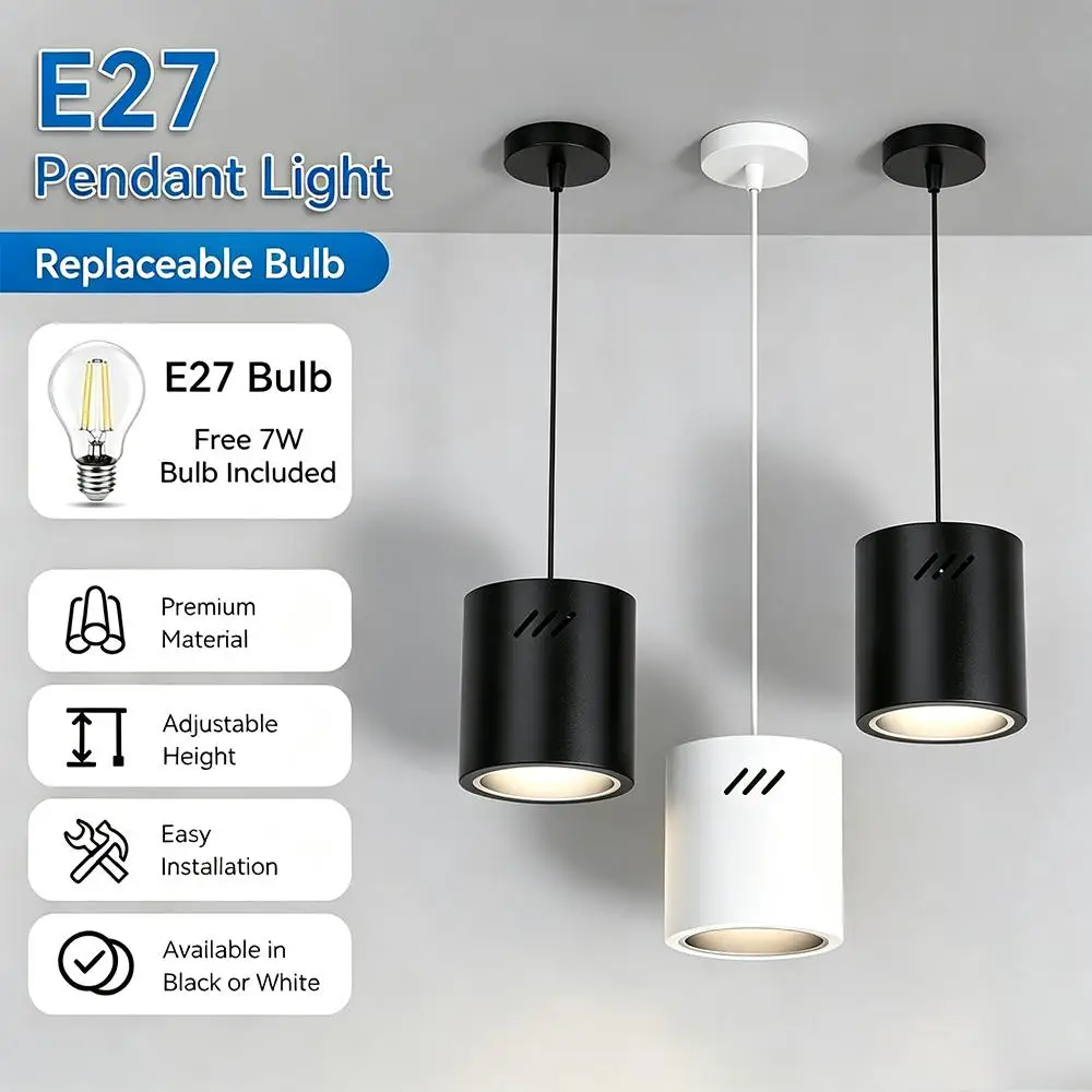 LED Pendant Lights Replaceable Bulb E27 Hang Lamp For Kitchen Dining Room Ceiling Chandelier Bedroom Decor Inoor Light Fixture