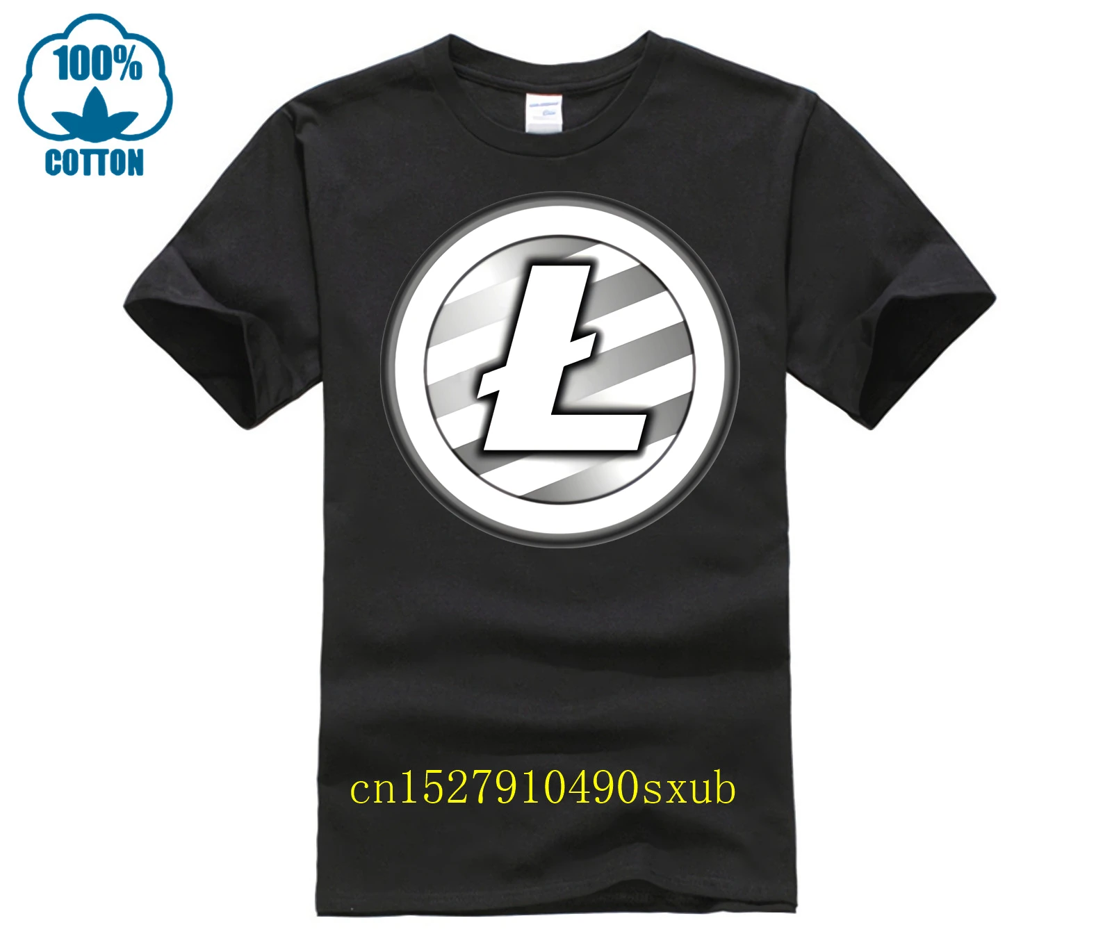 Litecoin футболка для подростков Новое поступление футболка для отдыха на заказ свободные футболки мужские с коротким рукавом с круглым вырезом одежда для подростков