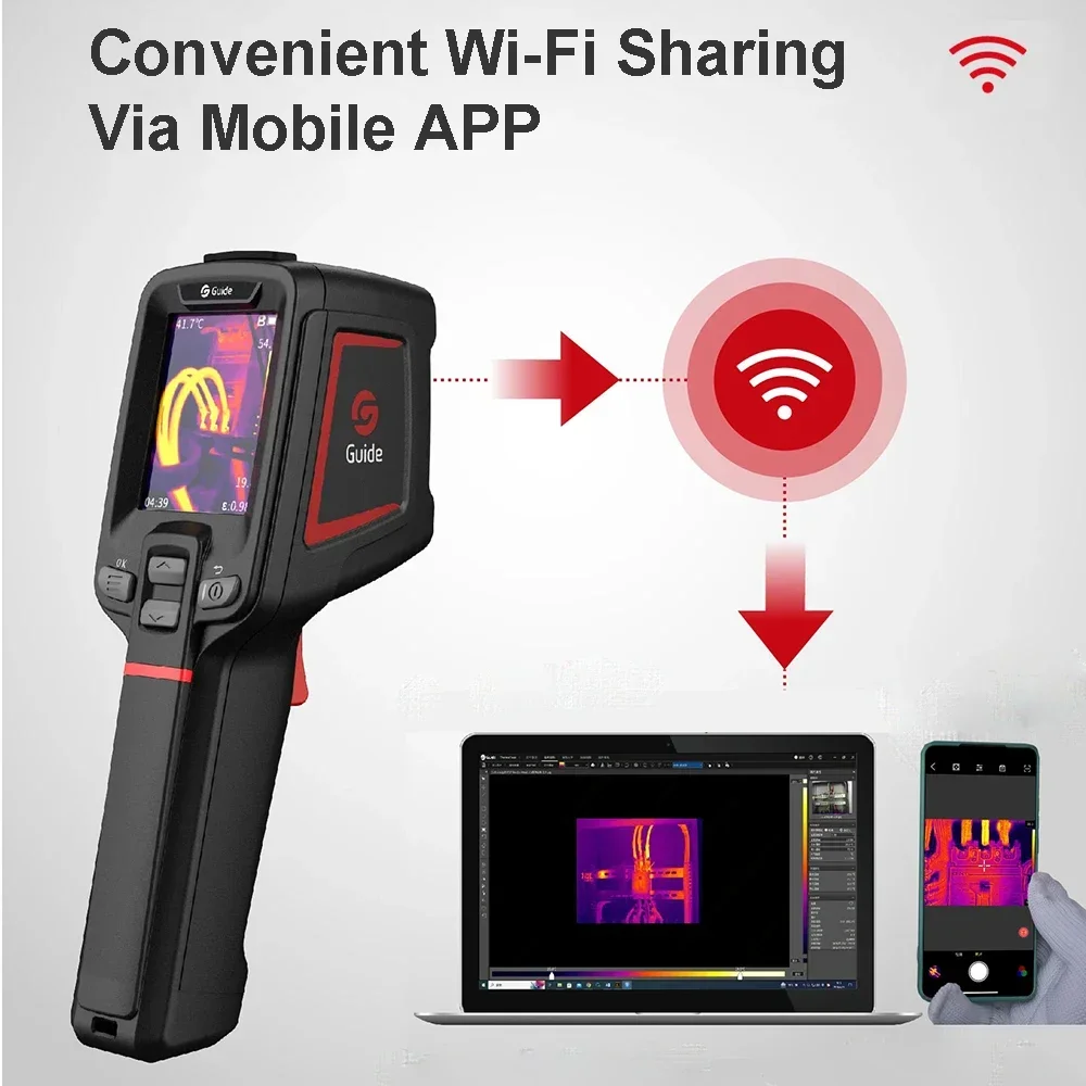 Handheld PC200 256x192 Super IR WIFI Thermal Imager for PC Projection Analysis IR Inspection Repair Tools Thermal Camera