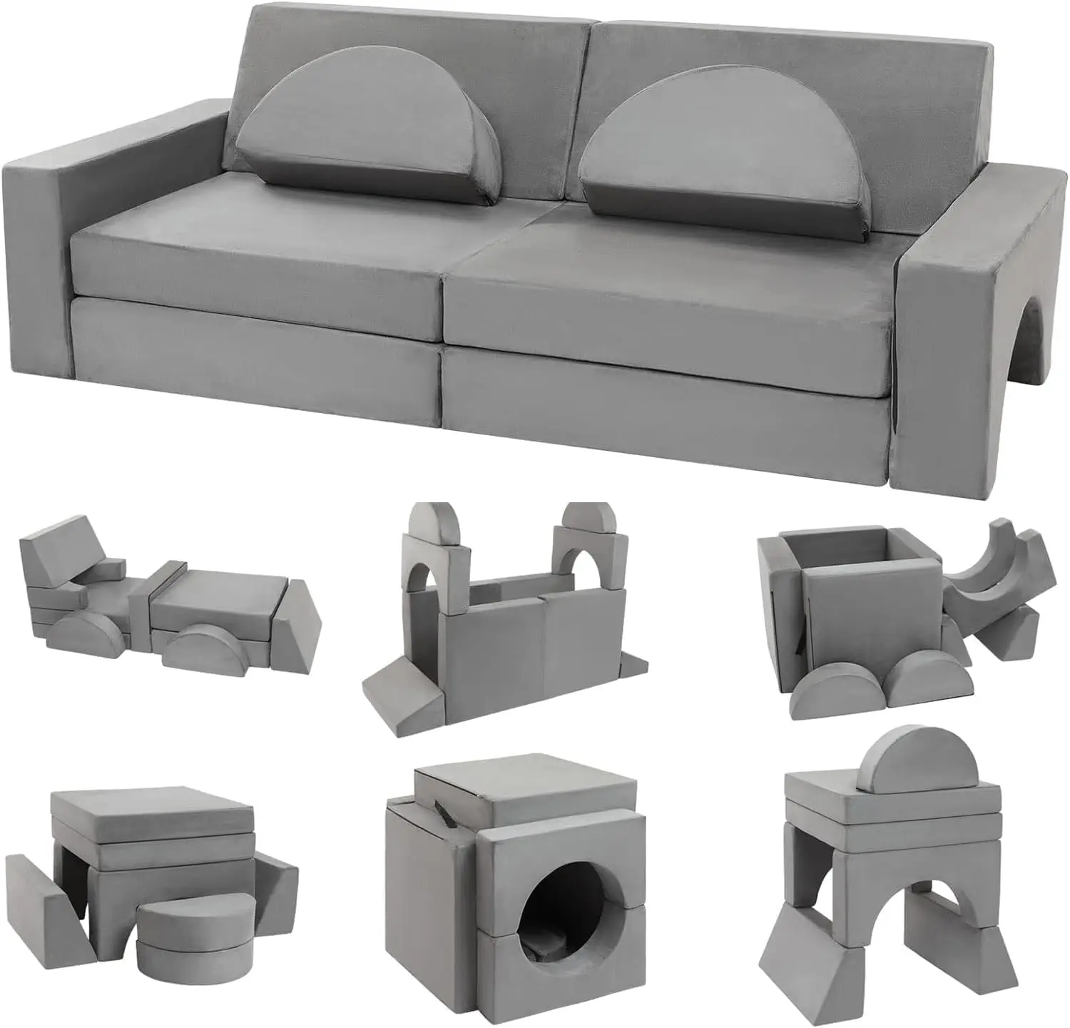 

Modular Kids Play Couch,Kids Couch Building Fort, Kids Couch for Playroom and Bedroom,Toddler Sofa,Toddler Couches That Fold Out