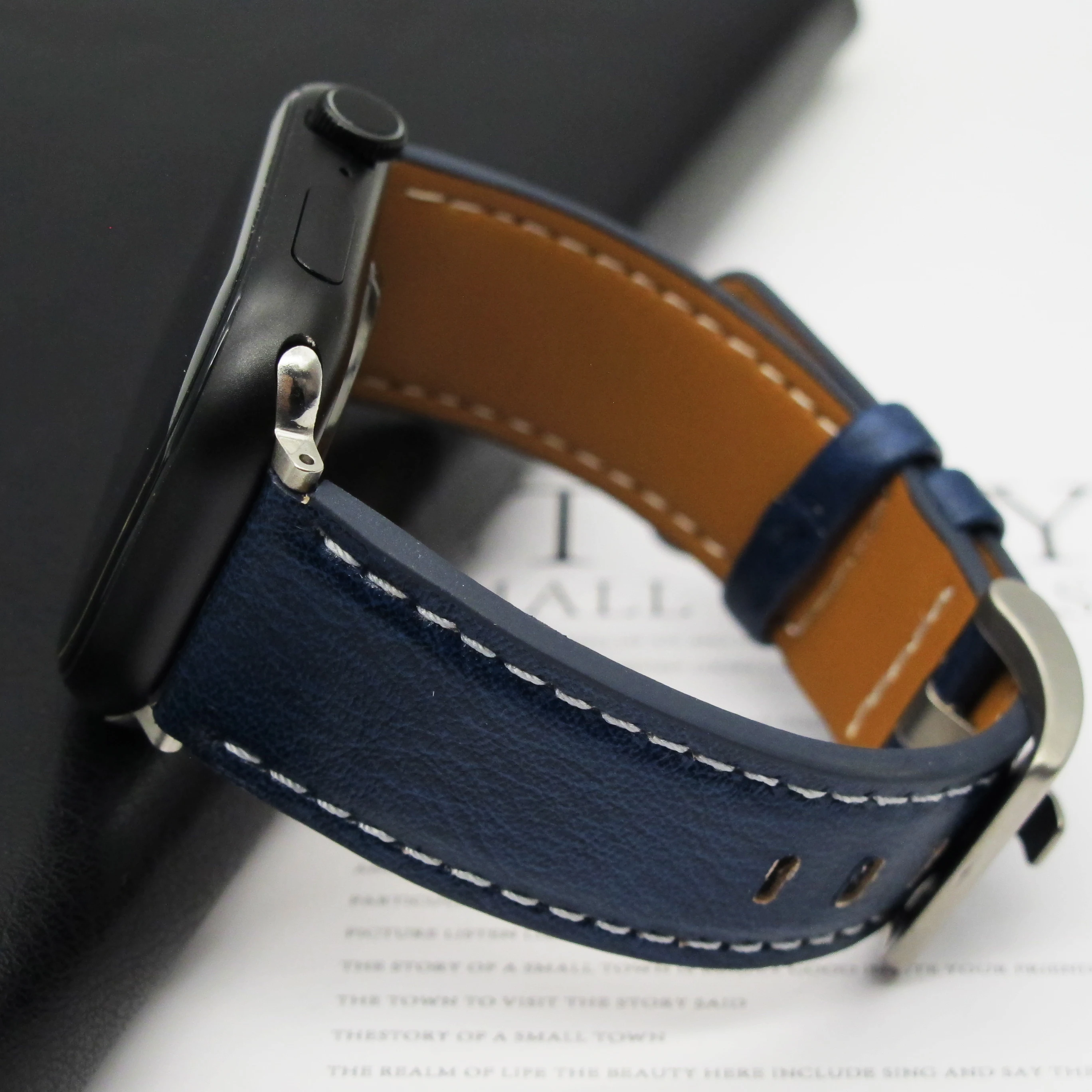 Luxury wide strap for Apple Watch Ultra strap 49mm 46mm S10 42mm 45 44mm 41-38mm men's wristband for Iwatch series