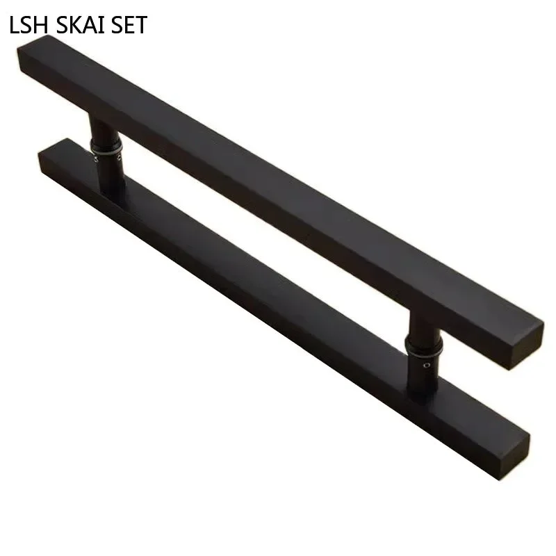 1 Pair Stainless Steel Glass Gate Square Tube Handles Bathroom Sliding Door Handle Home Hardware Door Knobs for Interior Doors
