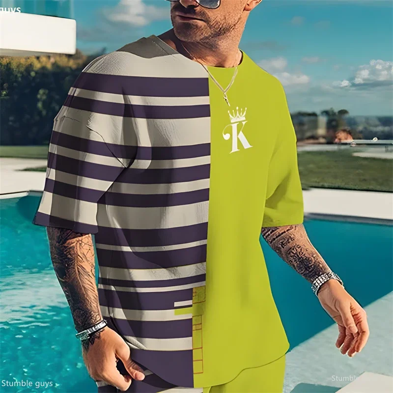 2026 Sommer Herren Mode T-Shirt mit Anime-Print, Kurzarm, Leicht, Bequem, Locker, Sport-Trikot, Alltags-Oberteil