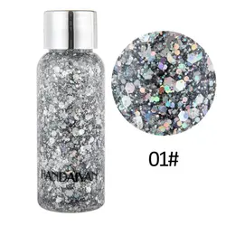 Liquid Glitter Eye Shadow Gel Cream Pearlescent Sequins Pigment For Body Hair Face Shining Cream Stage Party Glitter Shimmer