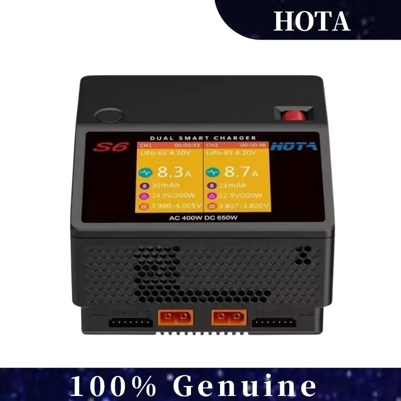 

HOTA S6 15A двухканальное интеллектуальное зарядное устройство сверхмалого размера AC400W/DC650W для Lipo LiHV LiFe LiIon NiZn NiCd NiMH аккумулятора