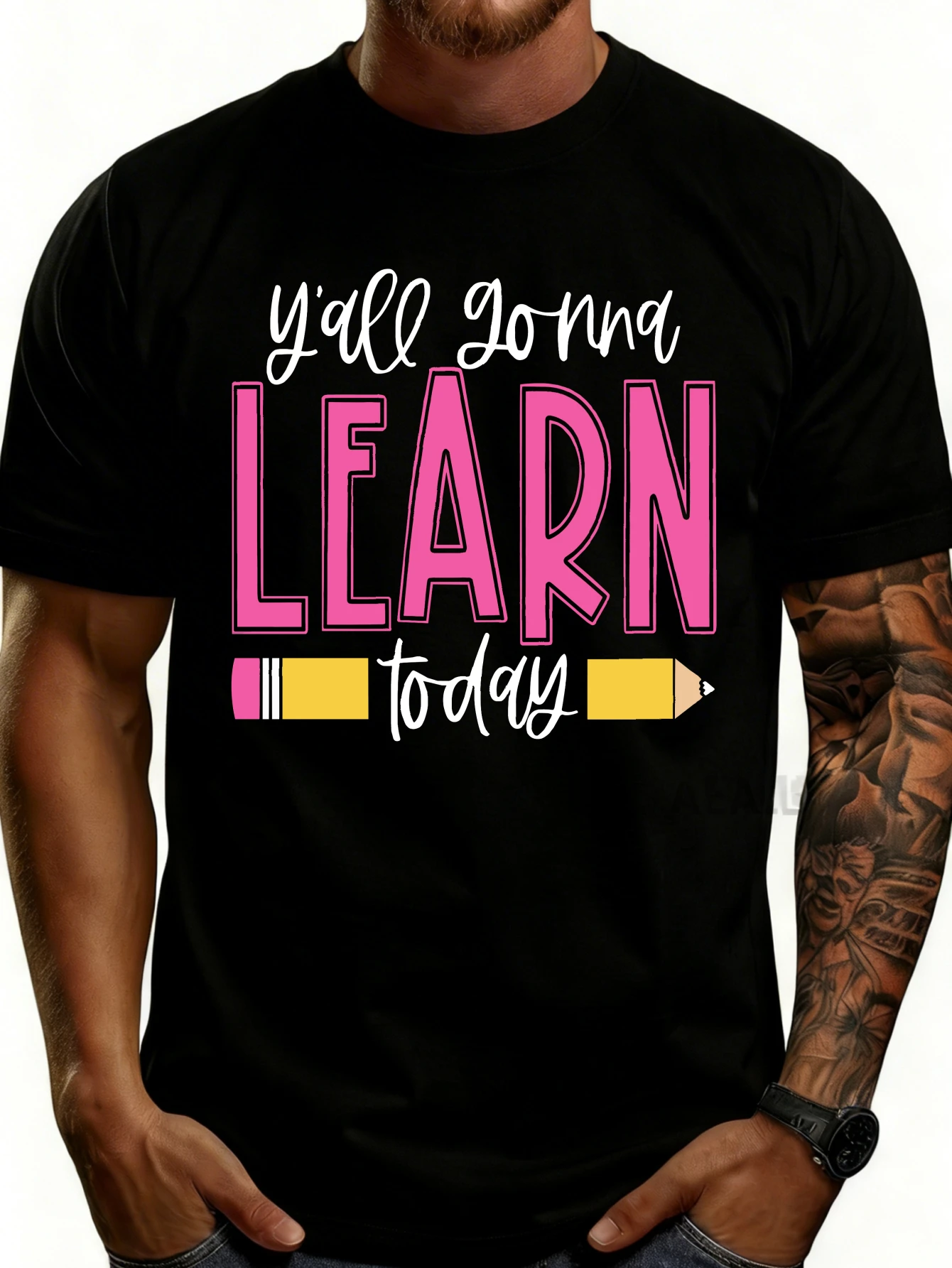 Men's Plain Graphic T-Shirt - Breathable, Soft, and Lightweight - You Guys Are Going to Learn Something Today - Retro Fun Graphic Casual Short-Sleeve Summer Top, a Great Gift for Him