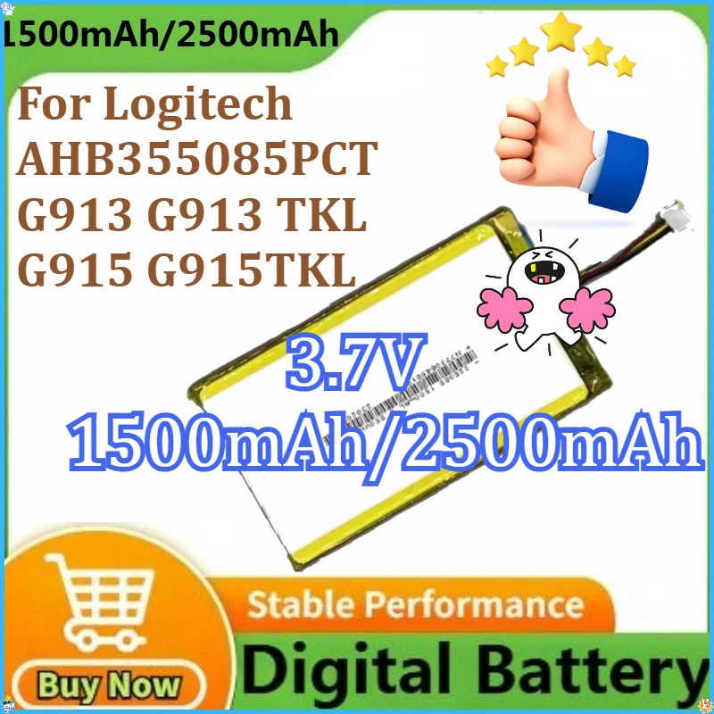 

Keyboard Mouse Battery For Logitech AHB355085PCT G913 G913 TKL G915 G915TKL Replacement Battery 3.7V 1500mAh/2500mAh