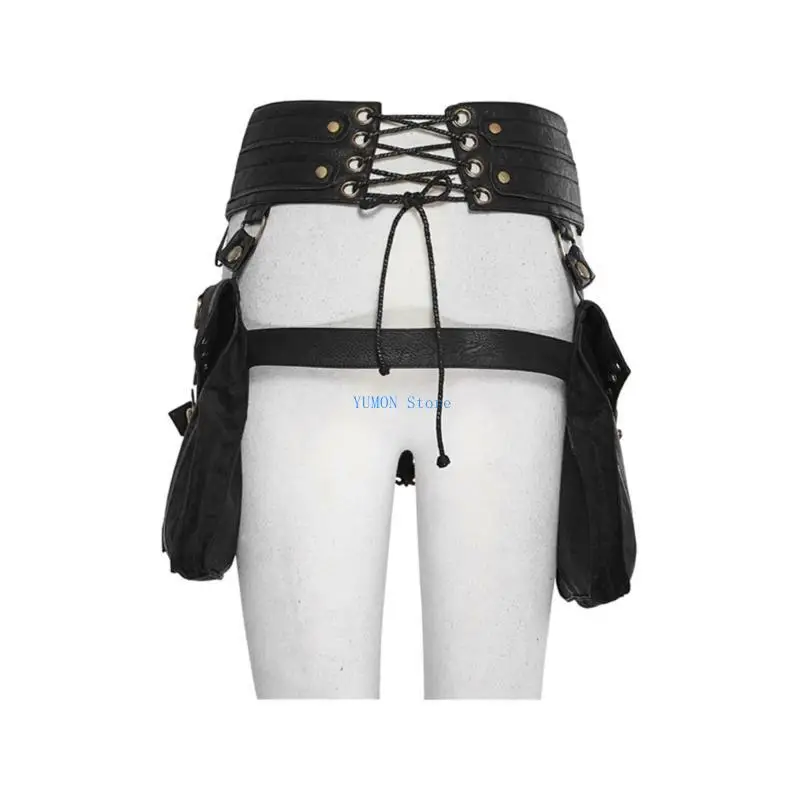 D0UD Convenient Phone Bag Fanny Pack Belt Bag Punk Waist Purse for Traveler