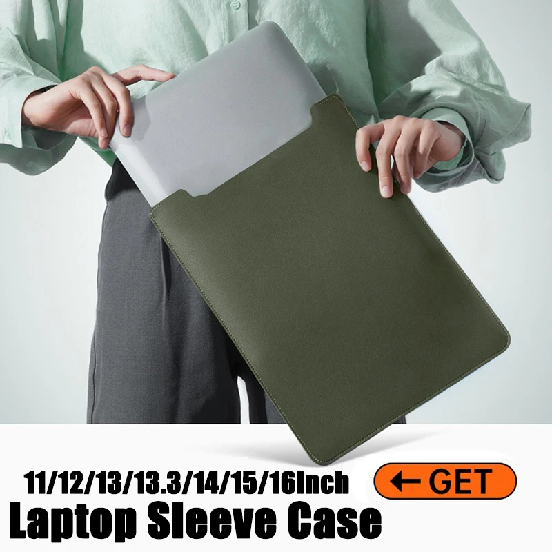 11-16 Inch Laptop Sleeve Case Thin PU Ultrabook Cover Notebook Bag Protective Pouch Laptop Case Cover Non-Magnetic Inner Bag