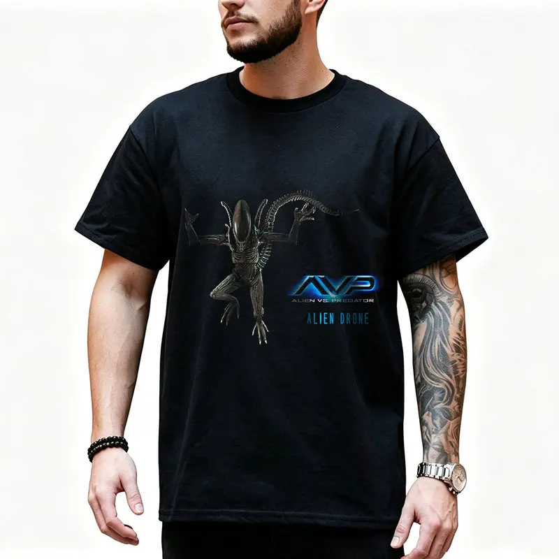 AVP Alien vs Predator Graphic T‑Shirt Xenomorph Yautja 80s Sci‑Fi Horror Movie Tee Unisex Short Sleeve Fan Gift Streetwear Tops