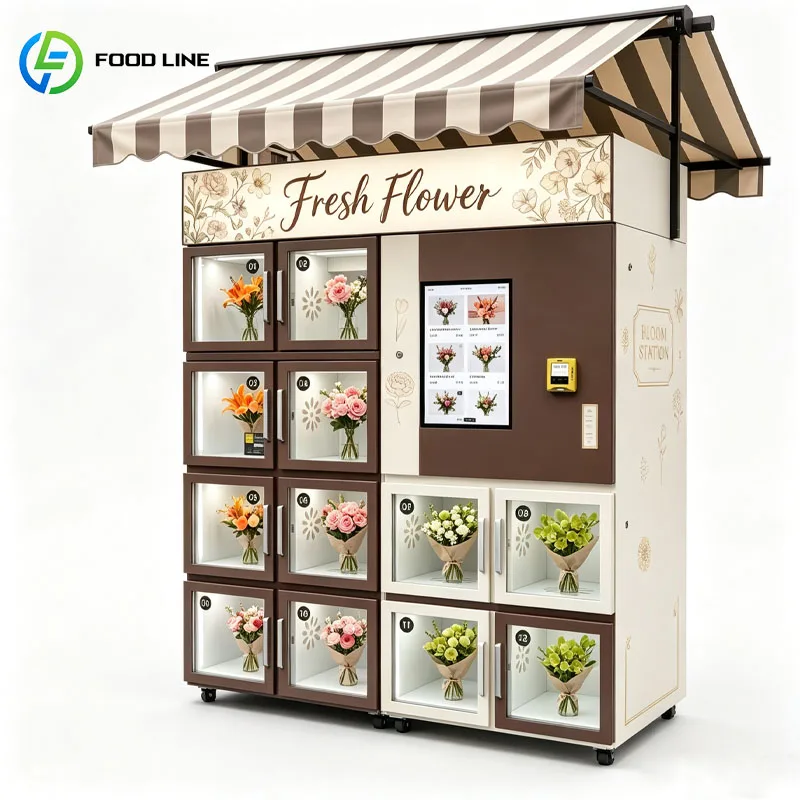 Flower Vending Machine Smart Bouquet Dispenser Hot Sale Cashless QR Code Touch Screen Retail Airport Mall Store Customized