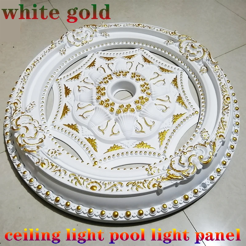 Imagem -03 - Estilo Europeu Placa de Luz Teto Pvc Lâmpada Piscina Decoração Sala Estar Luz Teto Forma Piscina Gesso Plutônio Lustre Luz Plat