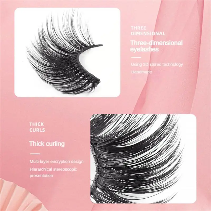 2/3/4PAIRS Natural Eyelashes Subject Natural Greater Flexibility 3d Imitation Sable Eyelashes Hypoallergenic