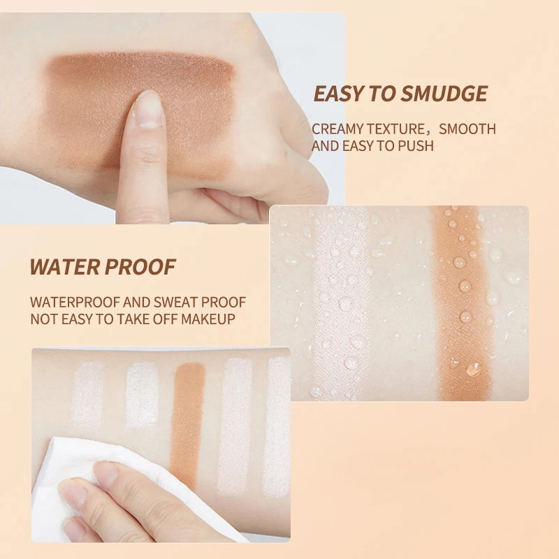 Corretivo de cabeça dupla - naturalmente acabado, cobertura média, à prova d'água e resistente ao suor, criando uma base natural